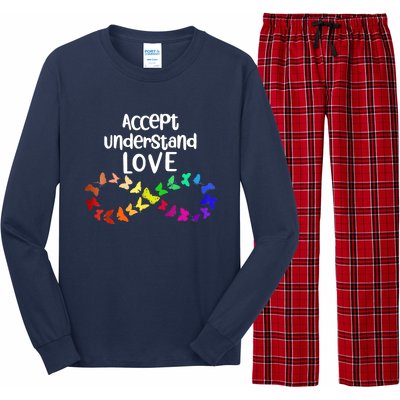 Accept Understand Love Infinity Autism Support Autistic Gift Long Sleeve Pajama Set