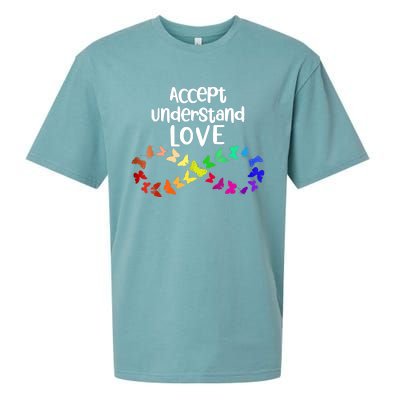 Accept Understand Love Infinity Autism Support Autistic Gift Sueded Cloud Jersey T-Shirt