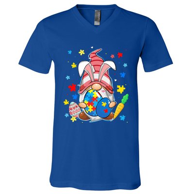 Accept Understand Love Gnome Autism Awareness Easter Day Cool Gift V-Neck T-Shirt