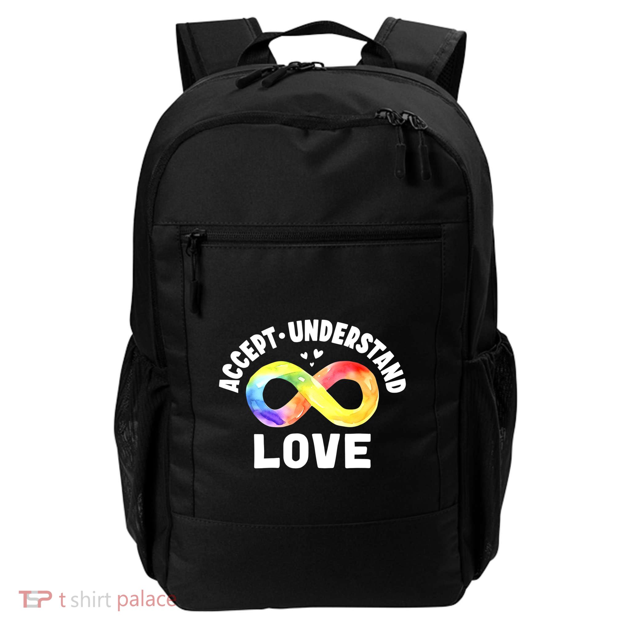 Accept Understand Love Autism Awareness ASD Infinity Symbol Backpack