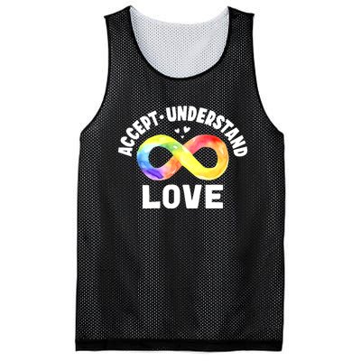 Accept Understand Love Autism Awareness ASD Infinity Symbol Mesh Reversible Basketball Jersey Tank