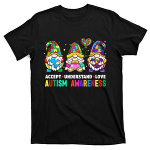 Accept Understand Love Autism Awareness Gnome T-Shirt