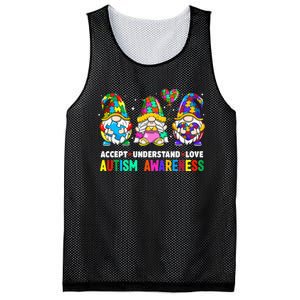 Accept Understand Love Autism Awareness Gnome Mesh Reversible Basketball Jersey Tank