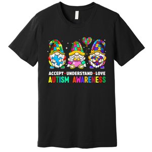 Accept Understand Love Autism Awareness Gnome Premium T-Shirt