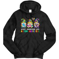 Accept Understand Love Autism Awareness Gnome Tie Dye Hoodie