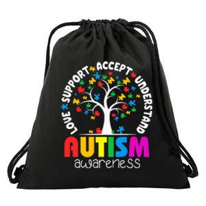 Accept Understand Love trees Autism Awareness Drawstring Bag