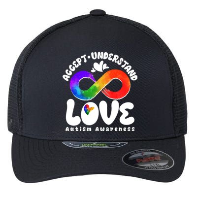 Accept Understand Love Autism Awareness Flexfit Unipanel Trucker Cap