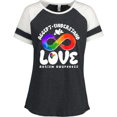 Accept Understand Love Autism Awareness Enza Ladies Jersey Colorblock Tee