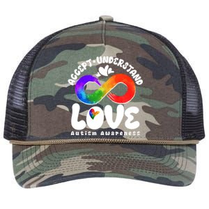 Accept Understand Love Autism Awareness Retro Rope Trucker Hat Cap