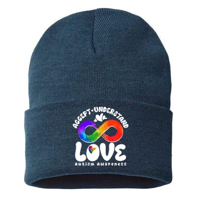 Accept Understand Love Autism Awareness Sustainable Knit Beanie