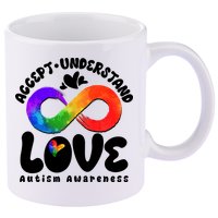 Accept Understand Love Autism Awareness 11oz C Handle Ceramic Mug