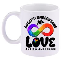 Accept Understand Love Autism Awareness 11oz C Handle Ceramic Mug