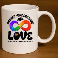 Accept Understand Love Autism Awareness 11oz C Handle Ceramic Mug