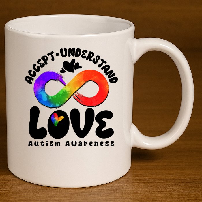 Accept Understand Love Autism Awareness 11oz C Handle Ceramic Mug