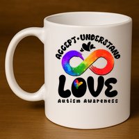Accept Understand Love Autism Awareness 11oz C Handle Ceramic Mug