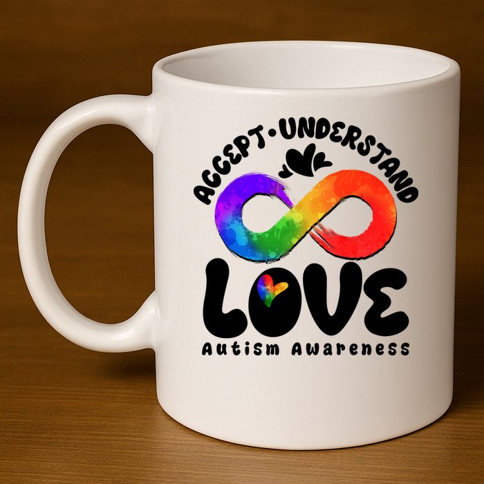 Accept Understand Love Autism Awareness 11oz C Handle Ceramic Mug