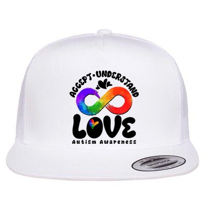 Accept Understand Love Autism Awareness Flat Bill Trucker Hat