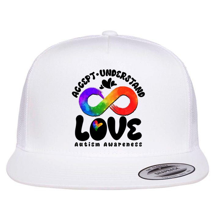 Accept Understand Love Autism Awareness Flat Bill Trucker Hat