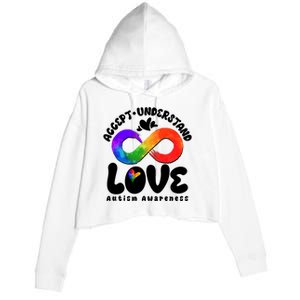 Accept Understand Love Autism Awareness Crop Fleece Hoodie