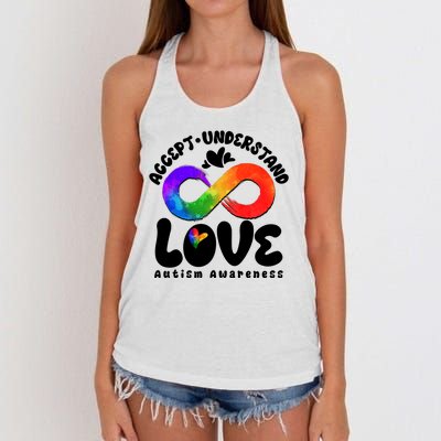 Accept Understand Love Autism Awareness Women's Knotted Racerback Tank