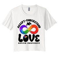 Accept Understand Love Autism Awareness Women's Crop Top Tee