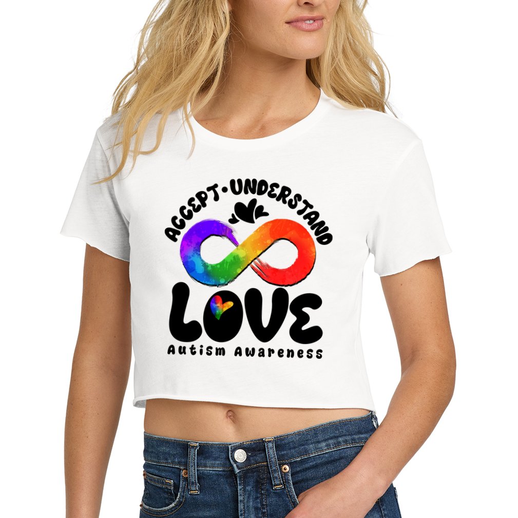 Accept Understand Love Autism Awareness Women's Crop Top Tee