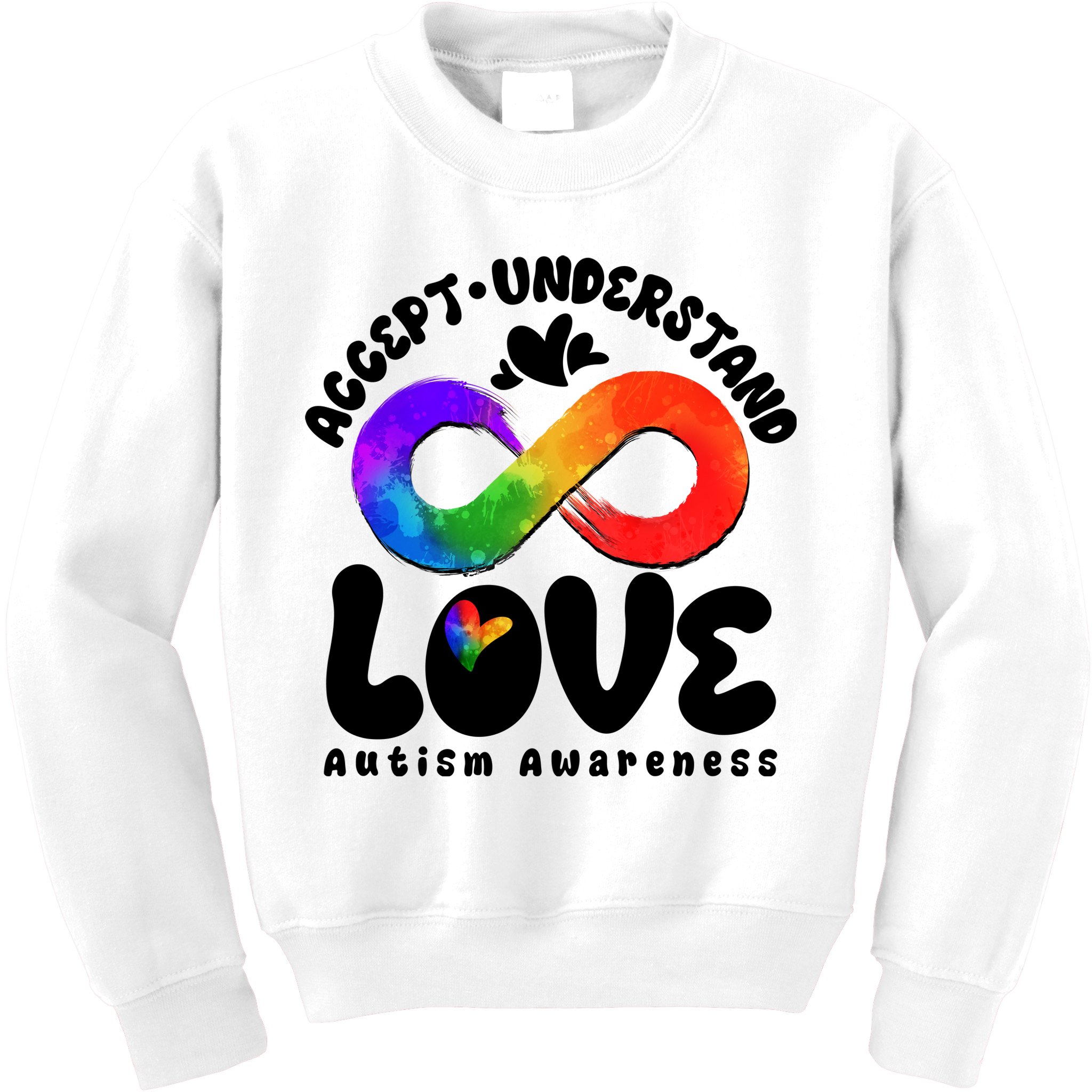 Accept Understand Love Autism Awareness Kids Sweatshirt