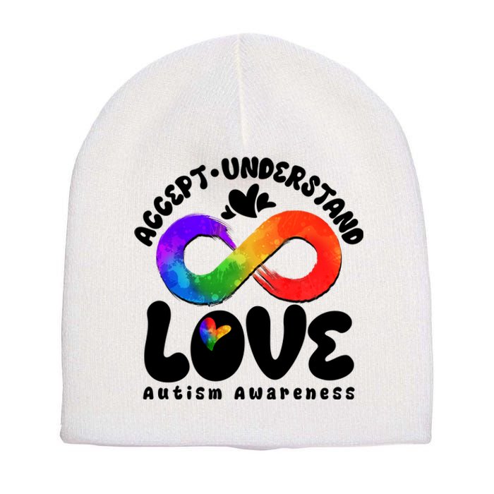 Accept Understand Love Autism Awareness Short Acrylic Beanie