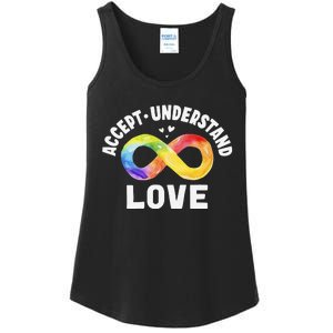 Accept Understand Love Autism Awareness ASD Infinity Symbol Ladies Essential Tank