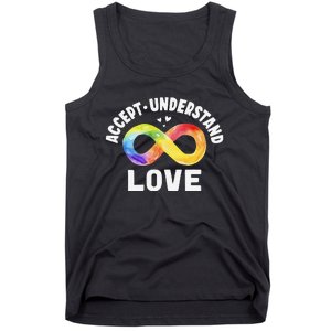 Accept Understand Love Autism Awareness ASD Infinity Symbol Tank Top