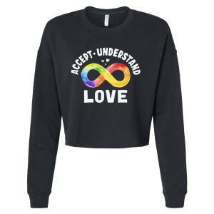 Accept Understand Love Autism Awareness ASD Infinity Symbol Cropped Pullover Crew