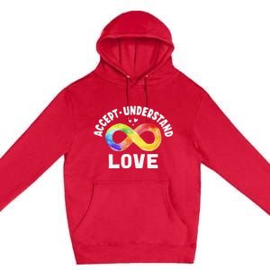 Accept Understand Love Autism Awareness ASD Infinity Symbol Premium Pullover Hoodie