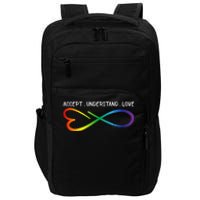 Accept Understand Love Neurodiversity Infinity Autism Impact Tech Backpack