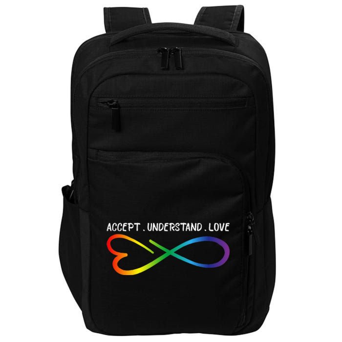 Accept Understand Love Neurodiversity Infinity Autism Impact Tech Backpack