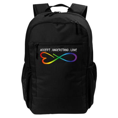 Accept Understand Love Neurodiversity Infinity Autism Daily Commute Backpack