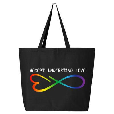 Accept Understand Love Neurodiversity Infinity Autism 25L Jumbo Tote