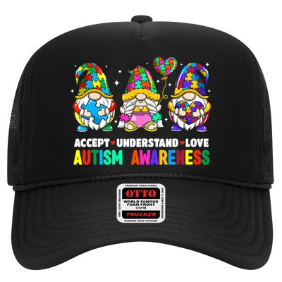 Accept Understand Love Autism Awareness Gnome Trucker Hat