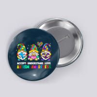 Accept Understand Love Autism Awareness Gnome Button