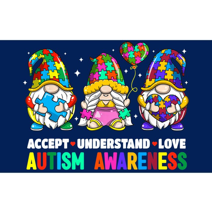 Accept Understand Love Autism Awareness Gnome Bumper Sticker