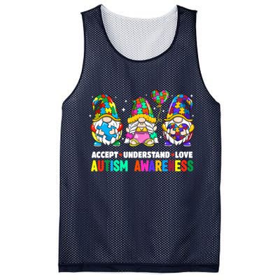 Accept Understand Love Autism Awareness Gnome Mesh Reversible Basketball Jersey Tank