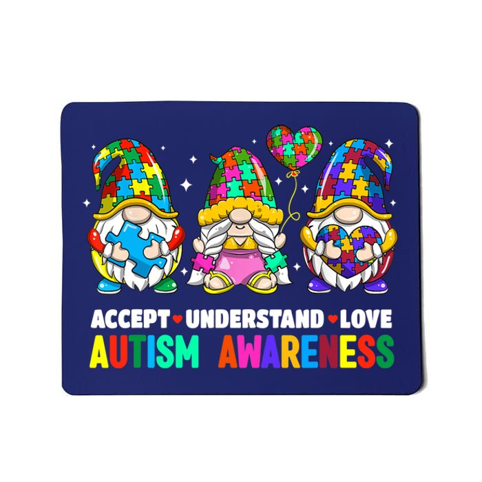 Accept Understand Love Autism Awareness Gnome Mousepad