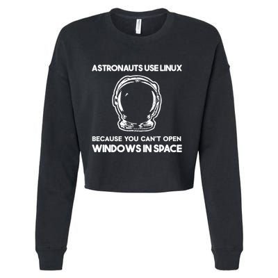 Astronauts Use Linux Because You CanT Open Windows In Space Cropped Pullover Crew