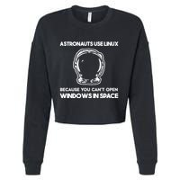 Astronauts Use Linux Because You CanT Open Windows In Space Cropped Pullover Crew