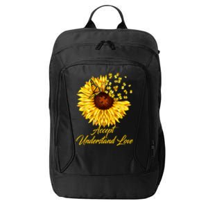 Accept Understand Love Sunflower Autism City Backpack