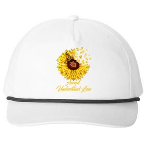 Accept Understand Love Sunflower Autism Snapback Five-Panel Rope Hat