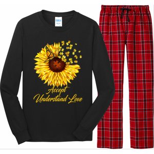 Accept Understand Love Sunflower Autism Long Sleeve Pajama Set