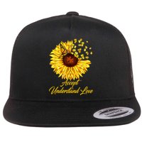 Accept Understand Love Sunflower Autism Flatbill Hat