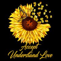 Accept Understand Love Sunflower Autism Flatbill Hat