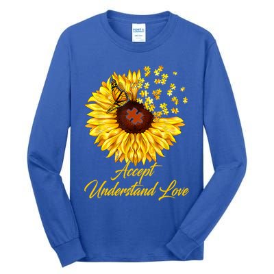 Accept Understand Love Sunflower Autism Tall Long Sleeve T-Shirt