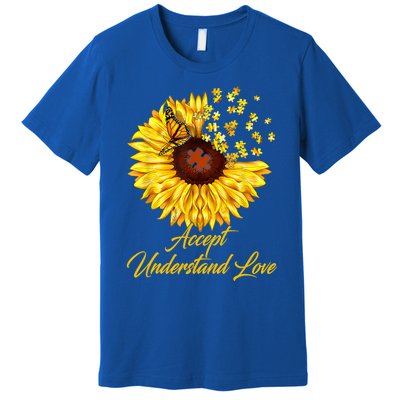 Accept Understand Love Sunflower Autism Premium T-Shirt